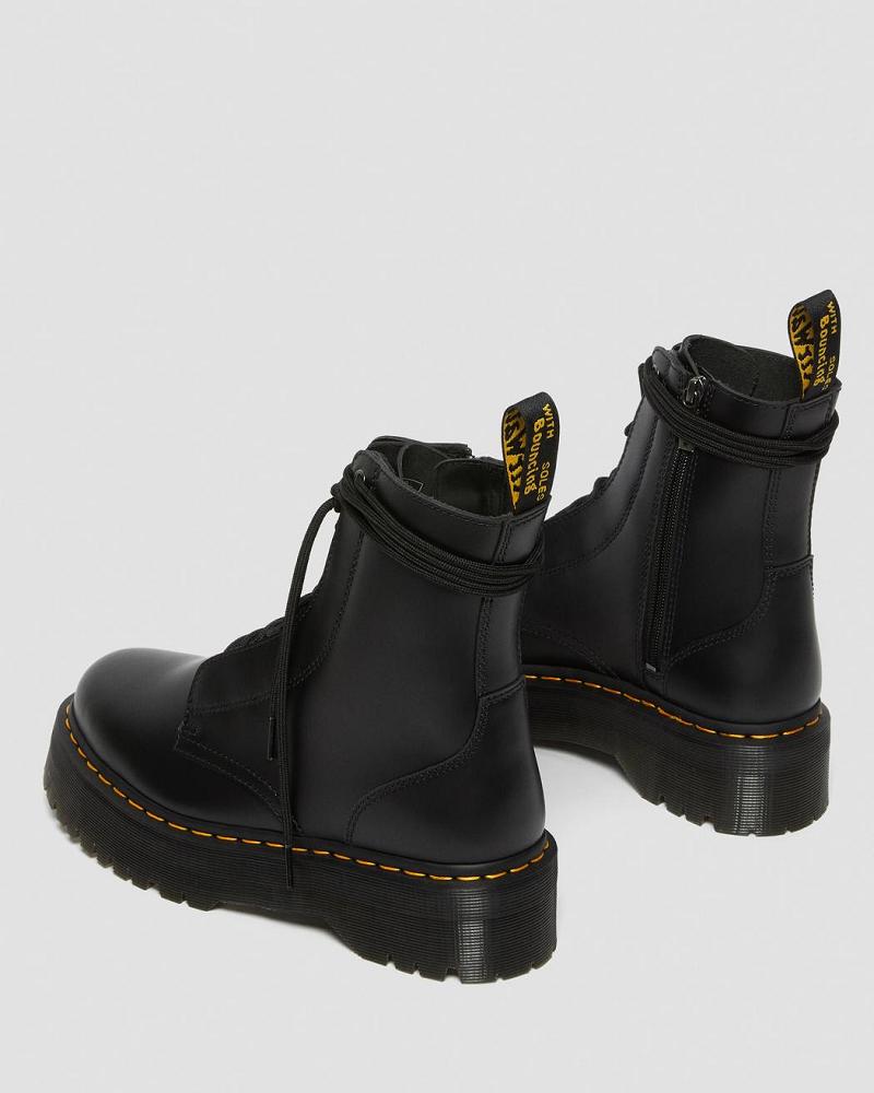 Black Women's Dr Martens Jarrick Smooth Leather Platform Boots | CA 249BEX